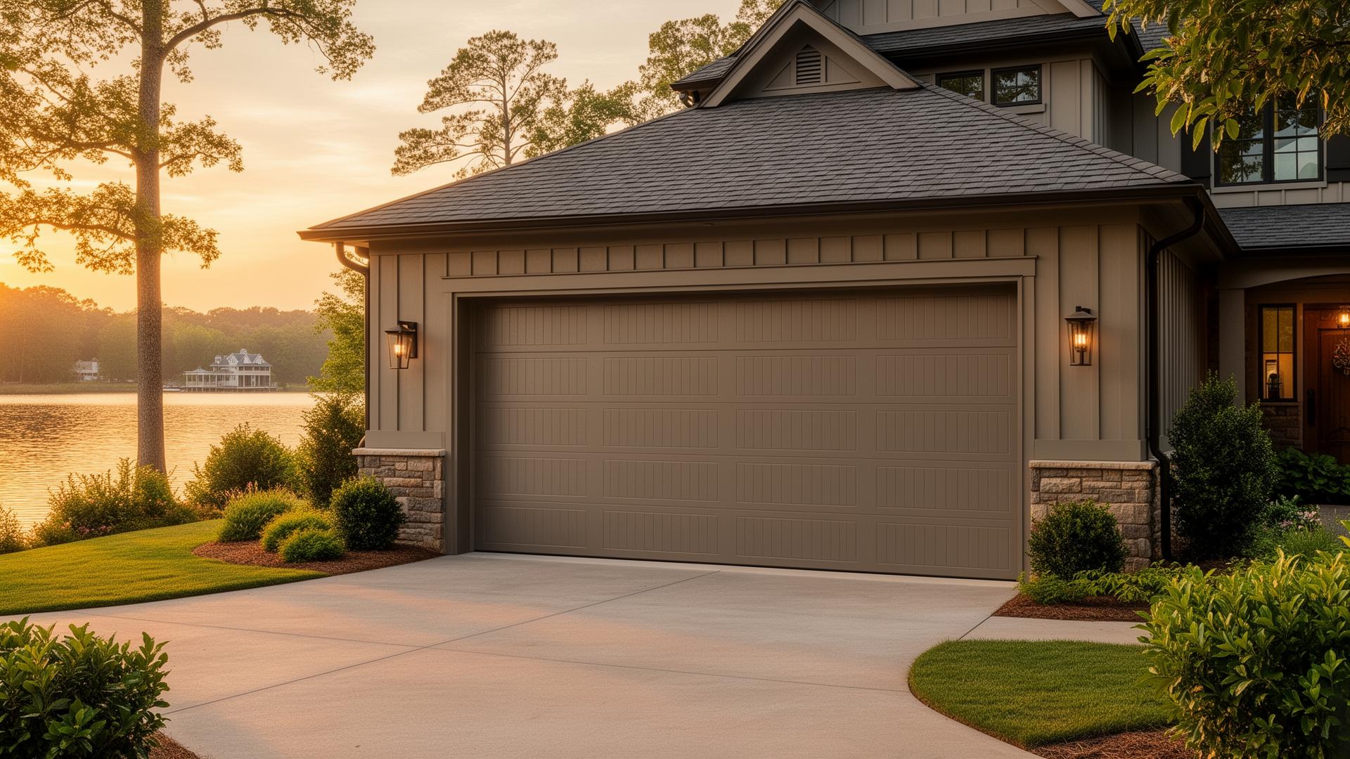 Professional garage door repair service at a beautiful Lake Norman, NC home